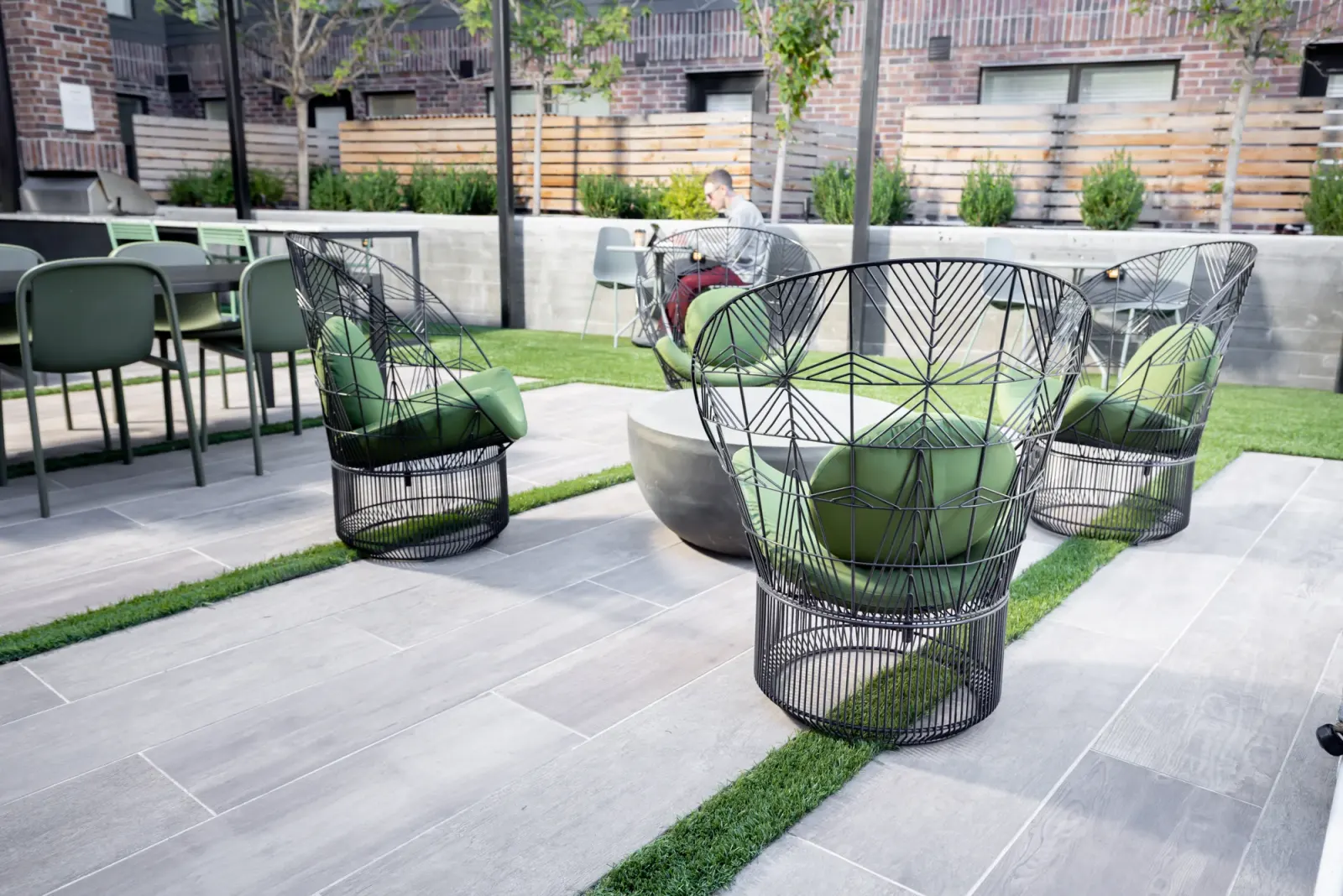 Slate courtyard lounge chairs